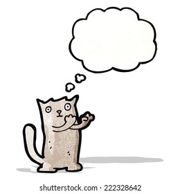 gato de dibujos animados con burbuja de pensamientos