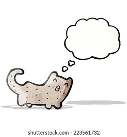 cartoon cat with thought bubble