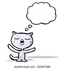 gato de dibujos animados con burbuja de pensamientos