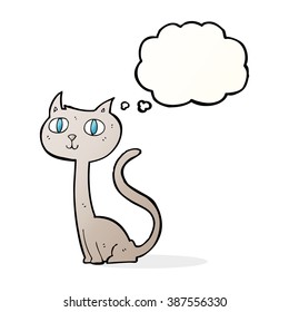cartoon cat with thought bubble