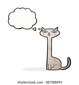 cartoon cat with thought bubble