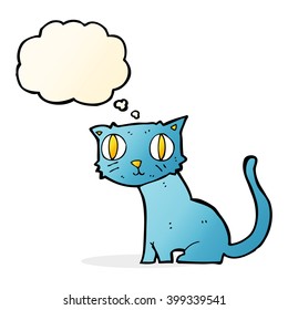 cartoon cat with thought bubble