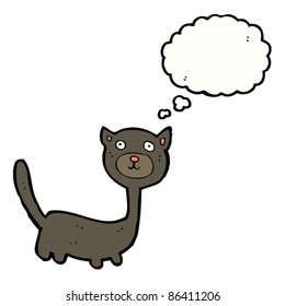 cartoon cat with thought bubble