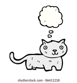 gato de dibujos animados con burbuja de pensamientos