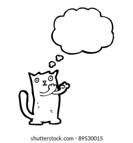cartoon cat with thought bubble