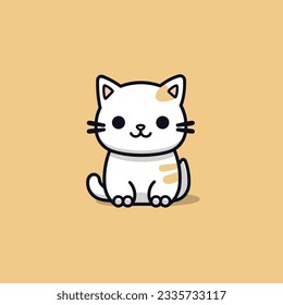 Cartoon Cat Vector Decorative Art and Pet Store Logo Poster