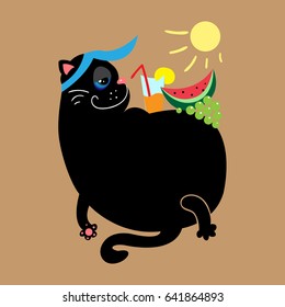 Cartoon cat - vector design, animal concept. Flat illustration. 