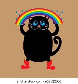 Cartoon cat - vector design, animal concept. Flat illustration. 