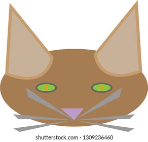 Cartoon cat . Vector hand draw
