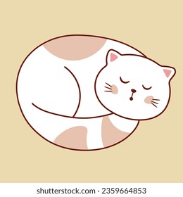 Cartoon cat. Vector illustration character cute kitten
