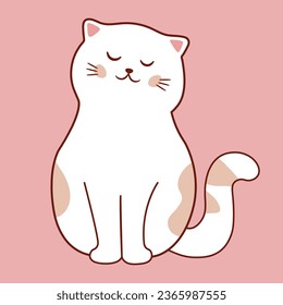 Caricatura. Carácter de ilustración de vector lindo gatito