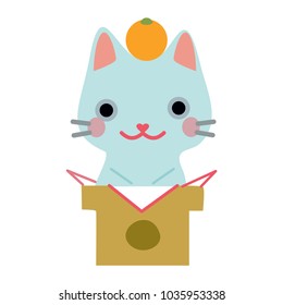 Cartoon cat vector illustration isolated on white