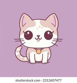 A cartoon cat Vector style illustration, cartoon illustration