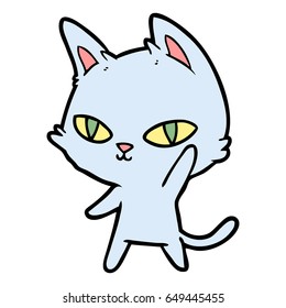 cartoon cat waving