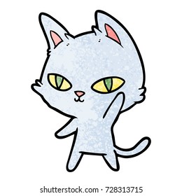 cartoon cat waving