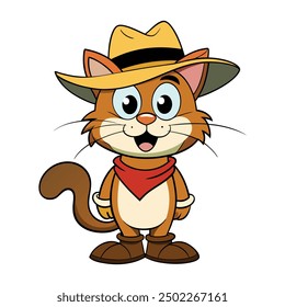 cartoon cat wearing a hat and boots