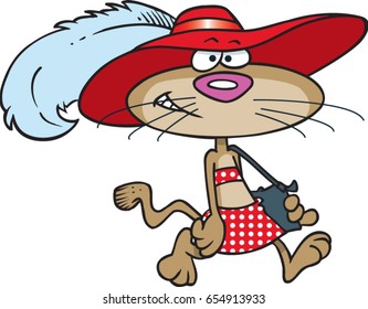 cartoon cat wearing a red hat