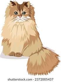 Cartoon cat, white background, vector