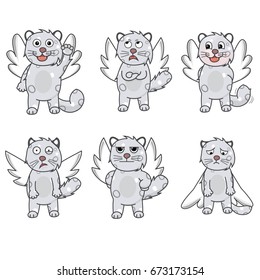 cartoon cat with wings