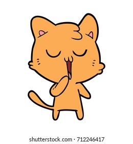 cartoon cat yawning