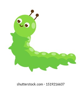 Cartoon caterpillar. Cute insect character. Vector illustration, clip art