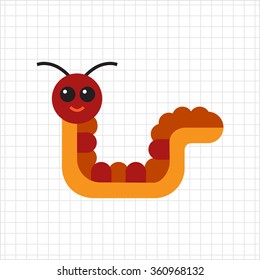 Cartoon caterpillar icon 2