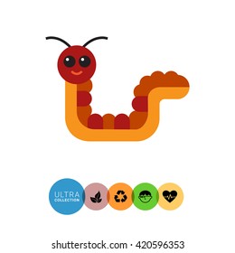 Cartoon caterpillar icon 2