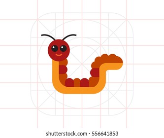 Cartoon caterpillar icon 2