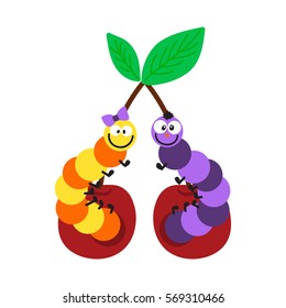 Cartoon caterpillar insect vector illustration.