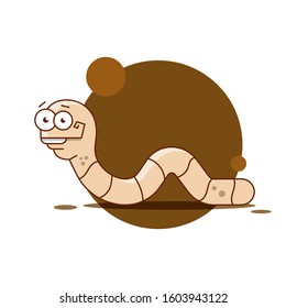 Cartoon Caterpillar On A White Background, Vector Illustration Suitable For Greeting Card, Poster Or T-shirt Printing.