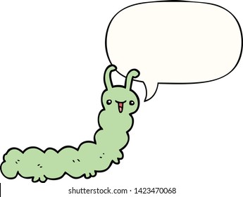 cartoon caterpillar with speech bubble