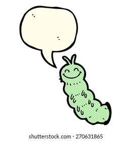 cartoon caterpillar with speech bubble