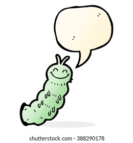 cartoon caterpillar with speech bubble