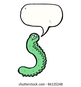 cartoon caterpillar with speech bubble