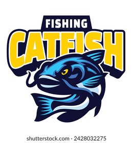 Cartoon Catfish Mascot Logo Design