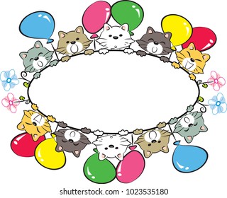 cartoon cats with border