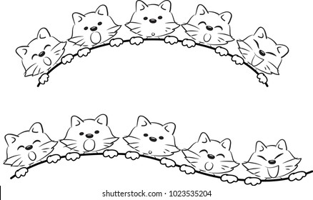 cartoon cats with border