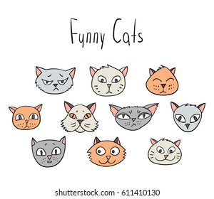 Cartoon cats. Funny card.