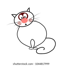 Cartoon cats on white background. Vector illustration