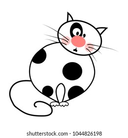 Cartoon cats on white background. Vector illustranion