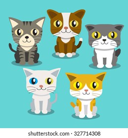 Cartoon cats standing