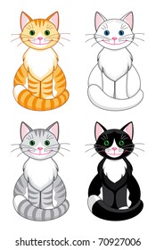 Cartoon cats. Vector EPS8.