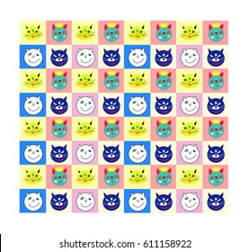 Cartoon Cats Vectors. Background.
