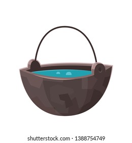 Cartoon cauldron for camping isolated on white background vector