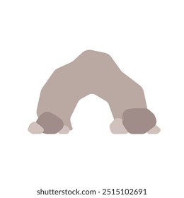 cartoon cave icon with stones like speleology. abstract flat trend modern graphic art design logotype element isolated on white. concept of interesting spelunking pictogram or dungeon exploration