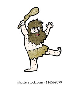 homem de caverna de desenho animado com clube