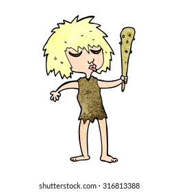 cartoon cave woman