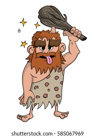 Cartoon caveman hitting himself over the head with a club