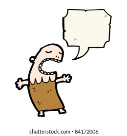 cartoon caveman with speech bubble