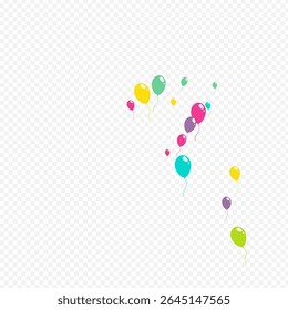Cartoon Celebrate Inflatable Ball Vector Transparent Background. Holiday Ballon Template. Bright Surprise Backdrop. Multicolor Helium Baloon Frame.